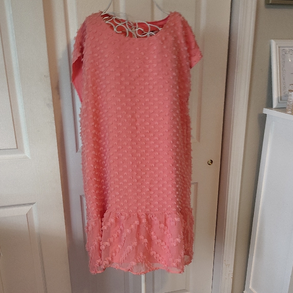 Cupio Pink Textured Kids Dress